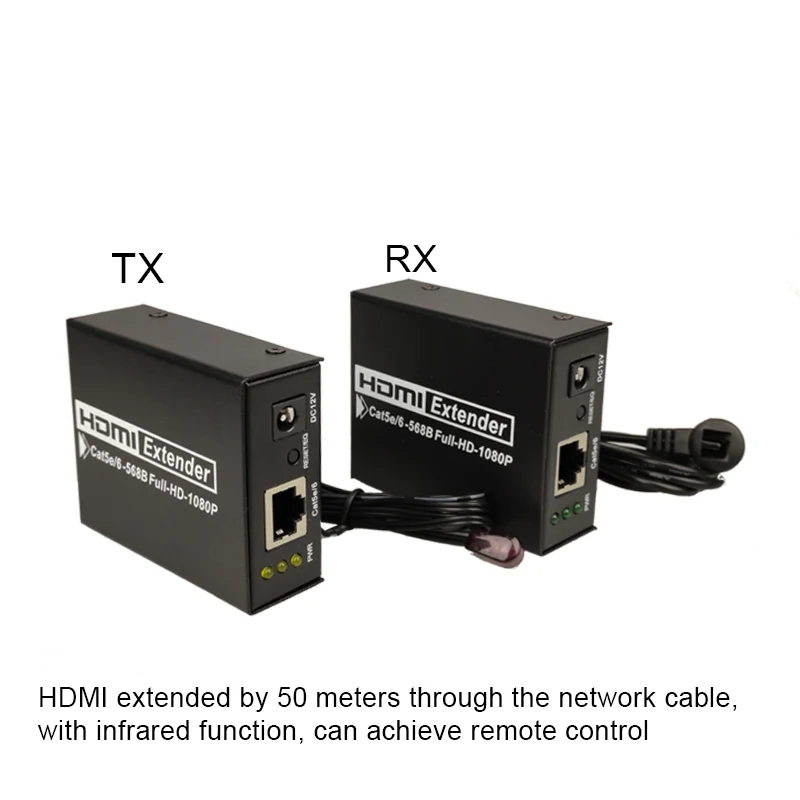 1080P 50 м HDMI удлинитель сплиттер передатчик приемник TX/RX по Cat5e/Cat6 UTP кабель RJ45 LAN Ethernet