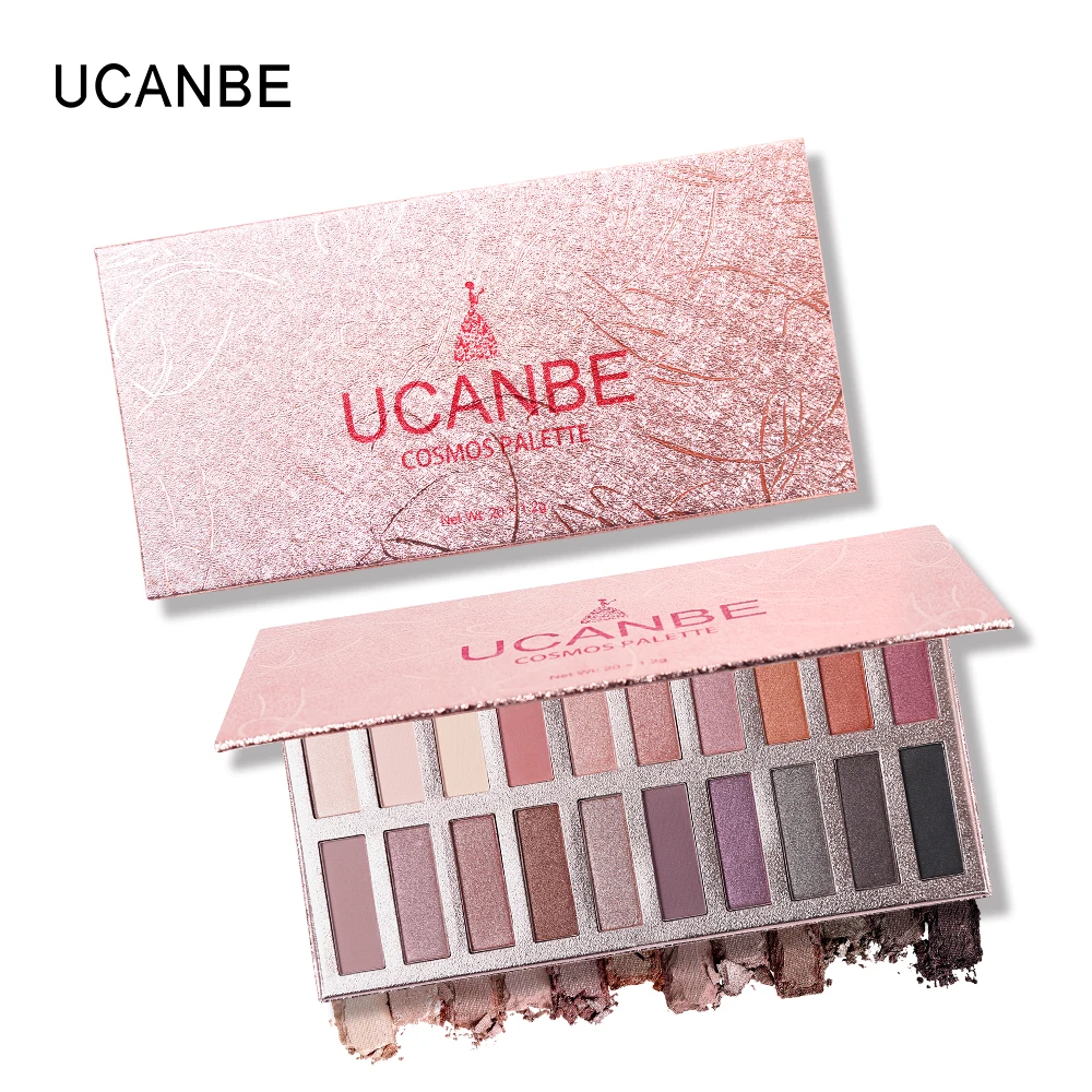 UCANBE, 20 цветов, палитра теней для макияжа, матовые мерцающие тени для век, светящиеся, стойкий пигментированный светильник, натуральная косметика телесного цвета