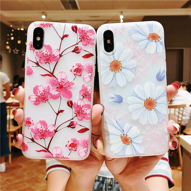 YAMIZOO защитный чехол для iPhone 5S 7 6 цветочный силиконовый 360 Тонкий xr x xs max телефонные