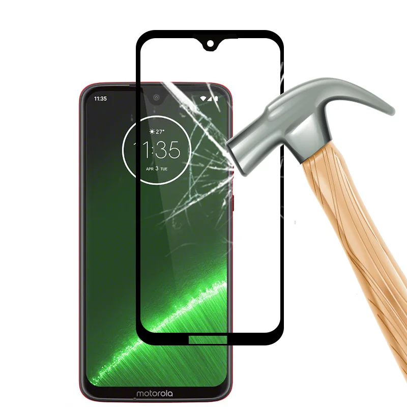 Полное покрытие Защитное стекло для Motorola Moto G7 Play Plus Power Verre защита экрана защитная