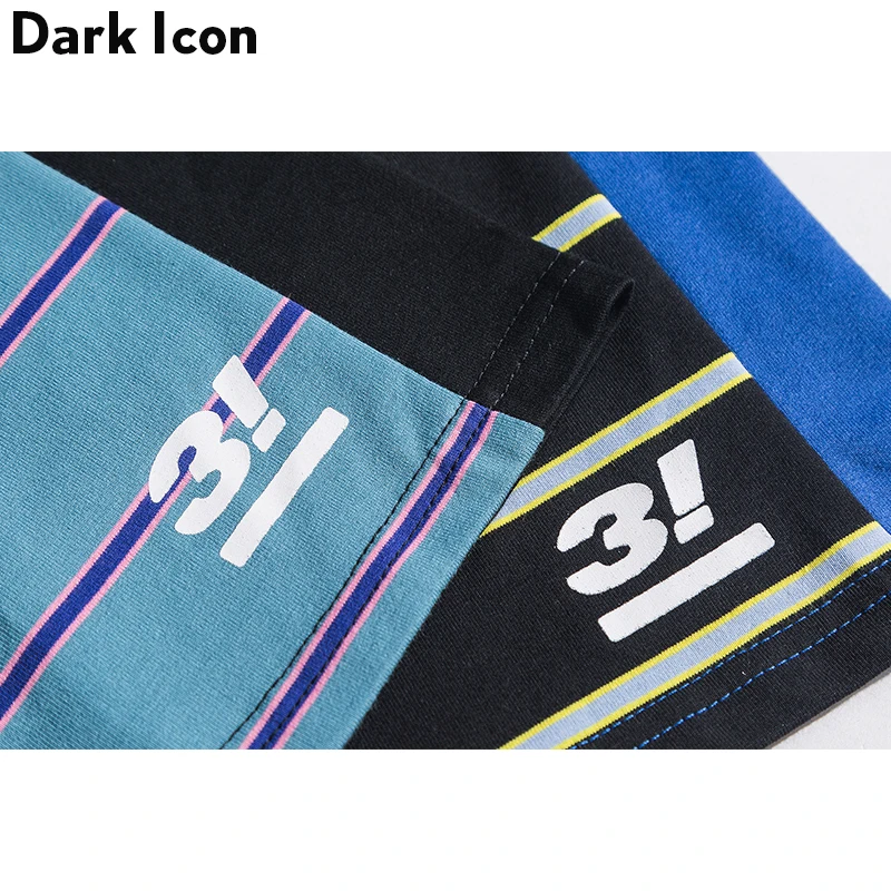 Dark Icon полосатые мужские футболки с открытыми плечами и половинным рукавом летние мужские футболки с круглым вырезом Большие размеры мужские футболки из хлопка