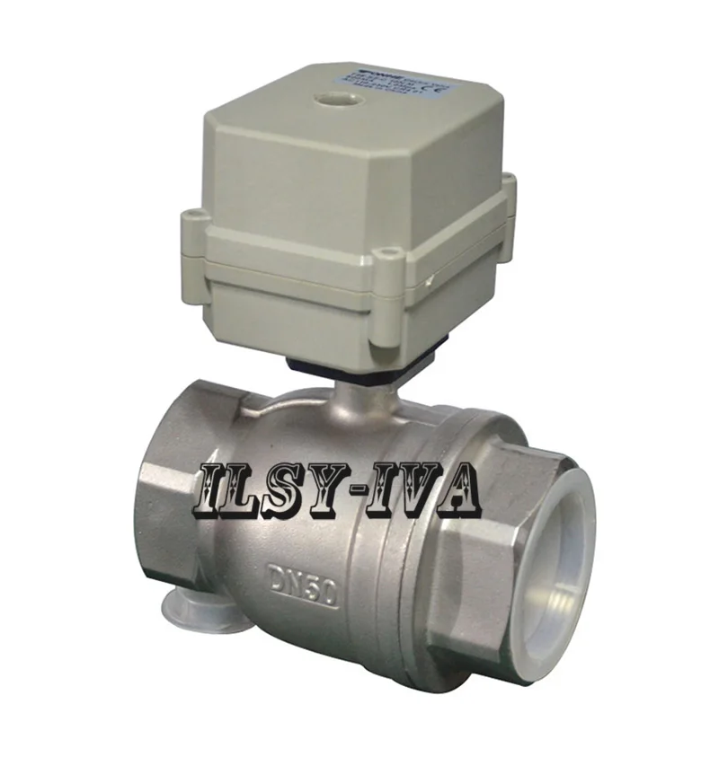 Двухходовой Электрический шаровой клапан DN32 DN40.DN50 DC12V DC24V моторизованный из
