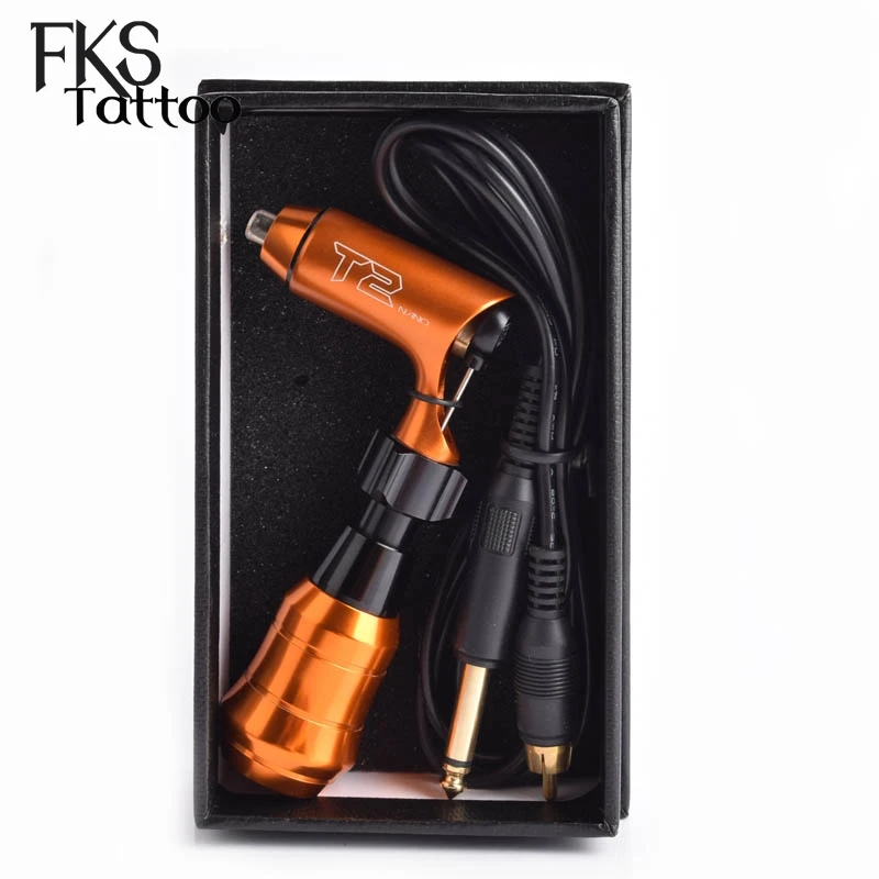 Golden T2 Nano роторная татуировка машина двигатель RCA разъем ручка Высокое качество картридж татуировки машина - Цвет: Golden