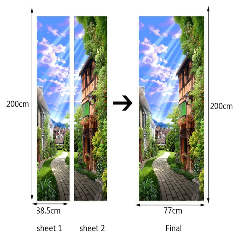 3D настенные фрески европейская улица пейзаж фото обои гостиная кафе дверь