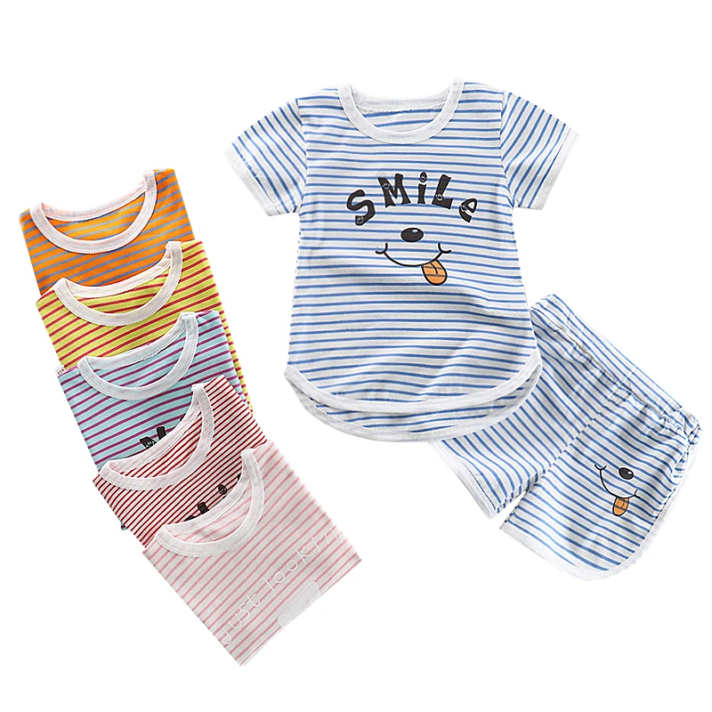 2019 модные детские комплекты одежды для малышей летние высококачественные