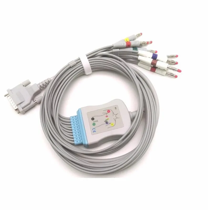 Совместимый для Schiller AT1/AT2/CS6/CS100/AT101 кабель для ЭКГ с leadwires 10 leadwires медицинский кабель EKG 4,0 Banana End IEC