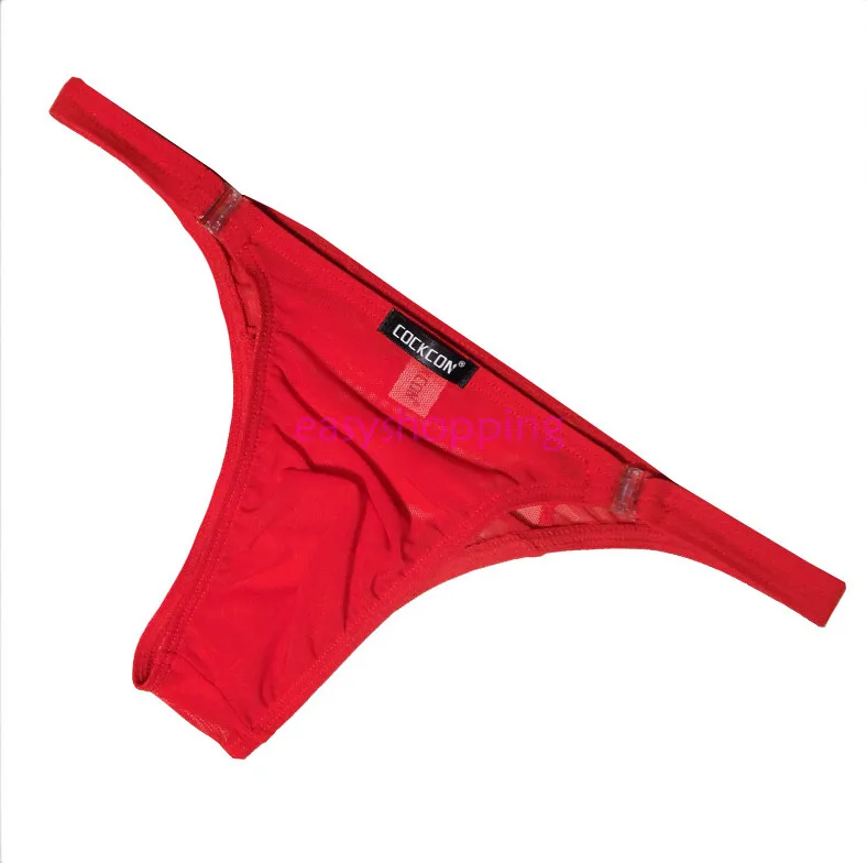 Мужские мягкие сексуальные бикини с пряжкой сетки прозрачные удобные трусы