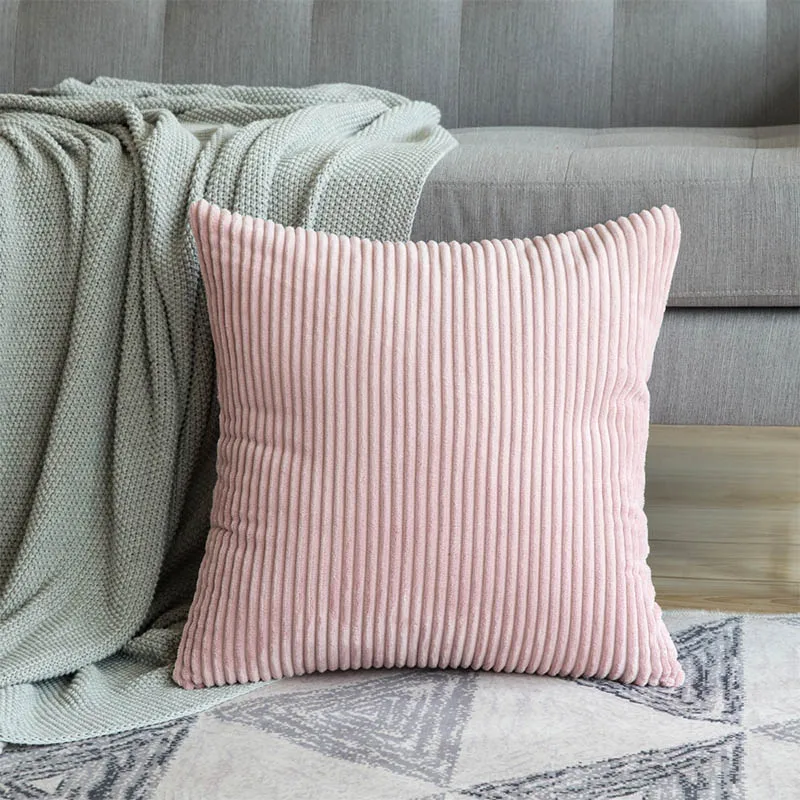 Pink 1 шт. вельветовые мягкие однотонные декоративные Квадратные наволочки для подушек, Набор наволочек, наволочки для дивана, спальни, автомобиля - Цвет: Pink