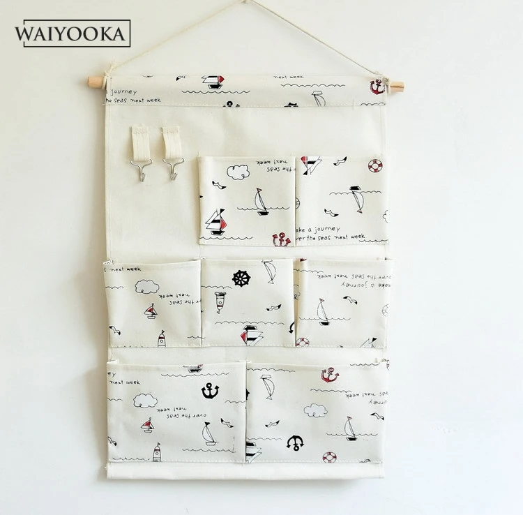 7 карманов шкаф складной Хлопок мультфильм милые Висячие сумки карман на дверь