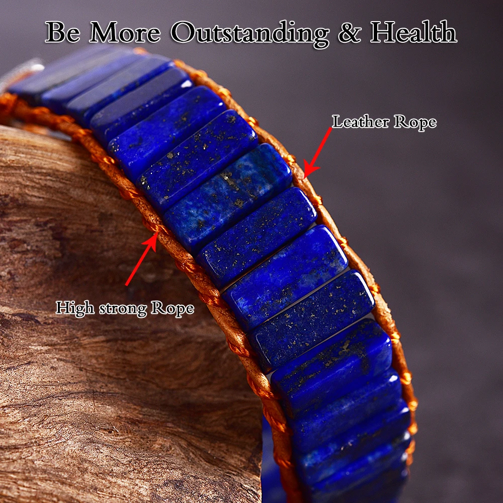 Кожаный браслет для женщин и мужчин Asingeloo Lazuli Lapis модные украшения йоги в стиле