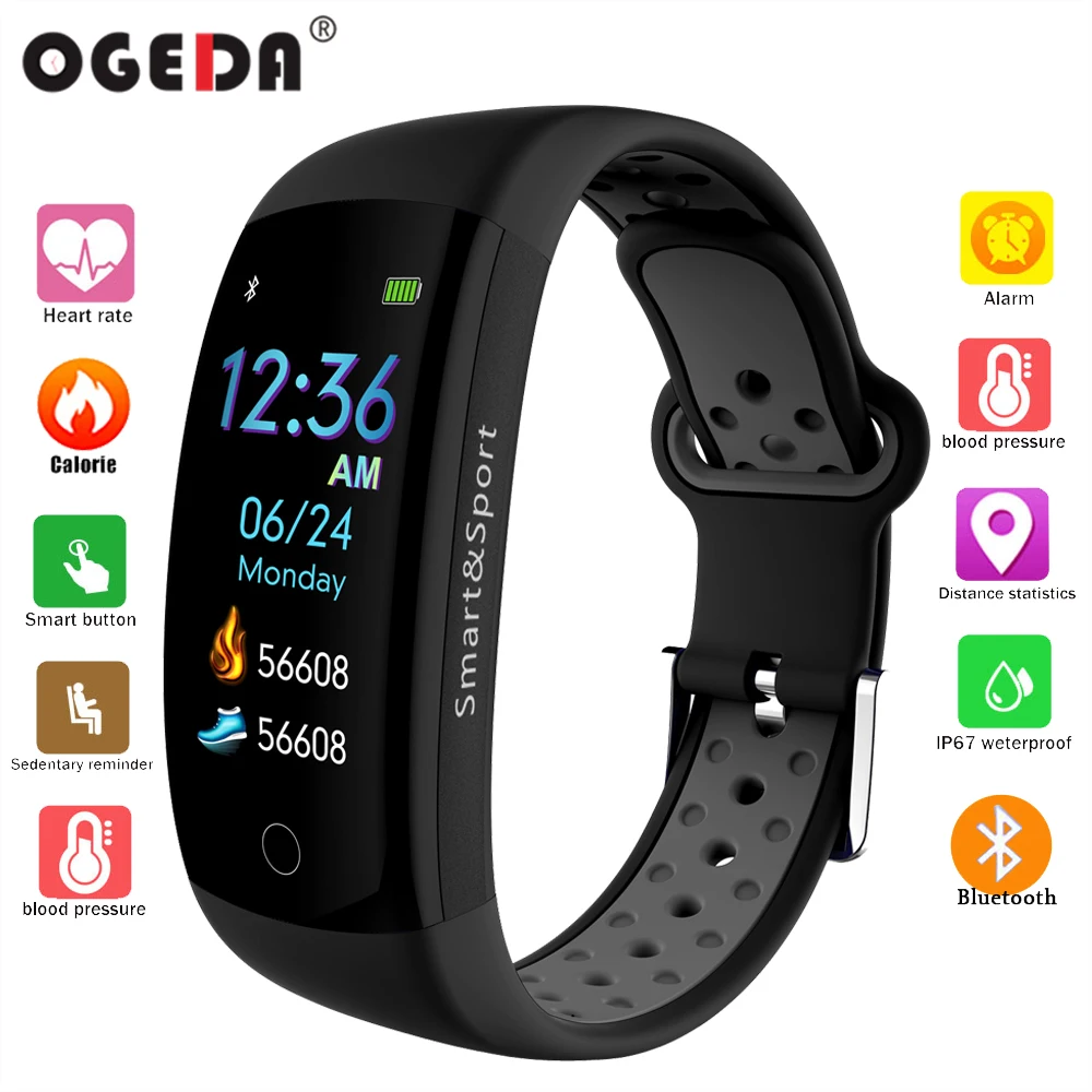 Роскошные Смарт часы OGEDA для фитнеса IP68 Водонепроницаемые спортивные Android/IOS