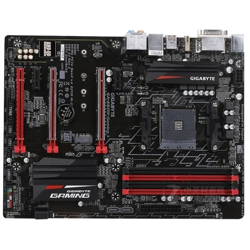 Б/у оригинал для Gigabyte GA AB350 Gaming 3 Оригинальный рабочего Материнская плата B350