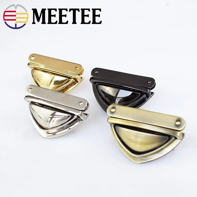 2/5 шт Meetee 3,5*5 см с металлическими заклепками; туфли-лодочки с поворотной блокировкой оснастки застежки застежка-Пряжка для Сумки из натуральной кожи кошелек сумки аппаратных аксессуаров сумка замки
