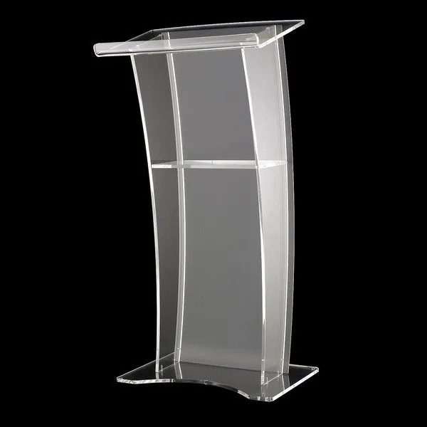 

Free Shipping Modern clear acrylic podium, High quality pulpit table logo customize podium acrylic