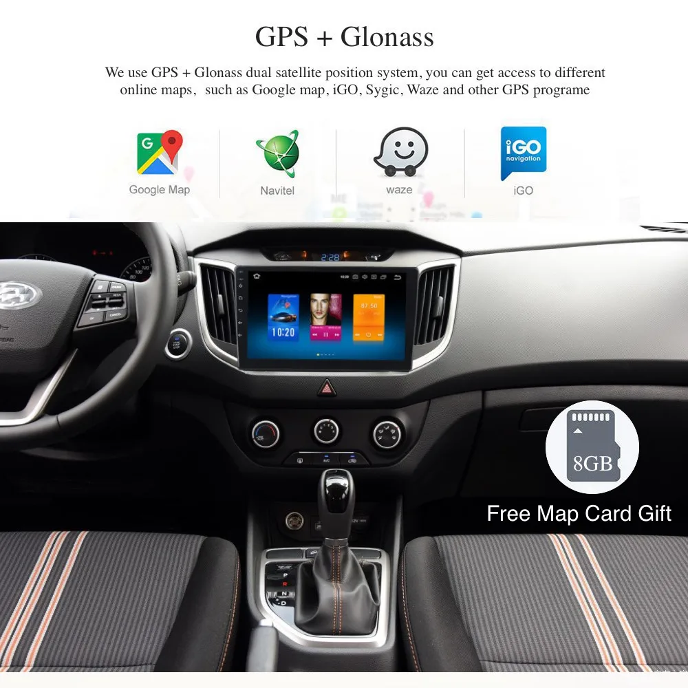10 2 &quot1 din Android 8 0/7 1 Авторадио для Hyundai IX25 GPS навигация 2014 2015 2016 встроенный WIFI Bluetooth
