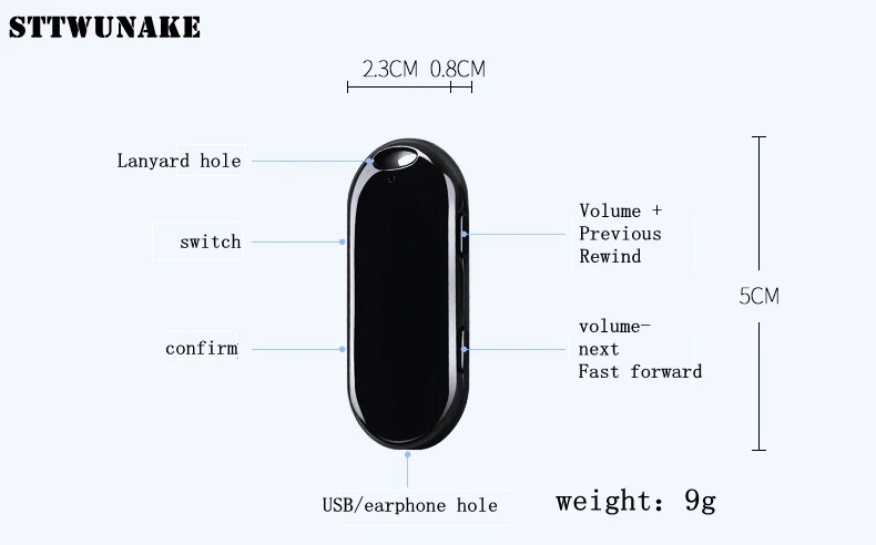 STTWUNAKE Профессиональный цифровой HD 58 часов мини скрытый диктофон аудио диктофон denoise на большие расстояния