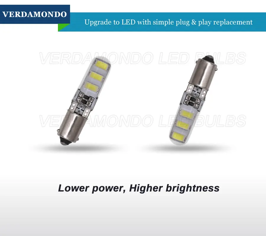 1 шт. BA9S T4W Автомобильный светодиодный гелевые лампочки 6 SMD 5730 для чтения Боковой