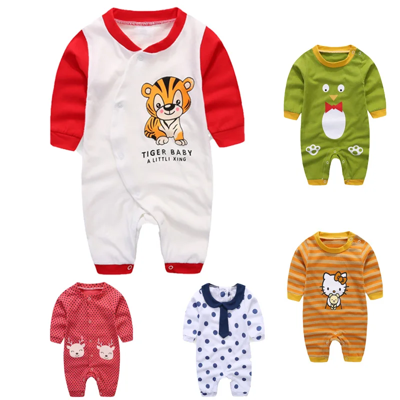 

Toddler Baby Rompers Roupas Infant Autumn Spring Jumpsuits Baby Boys Girls Cotton Cartoon Rompers Long Sleeve Clothing CL2054