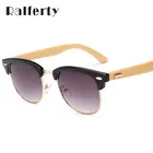 Ralferty полуоправы бамбуковые солнцезащитные очки для женщин и мужчин деревянные дужки градиентные солнцезащитные очки спортивные очки Оттенки UV400 очки K1509