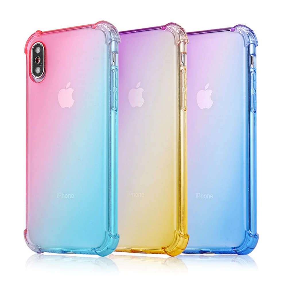 Противоударный мягкий ТПУ чехол для iPhone 7 8 Plus XR XS MAX роскошный каплезащитный