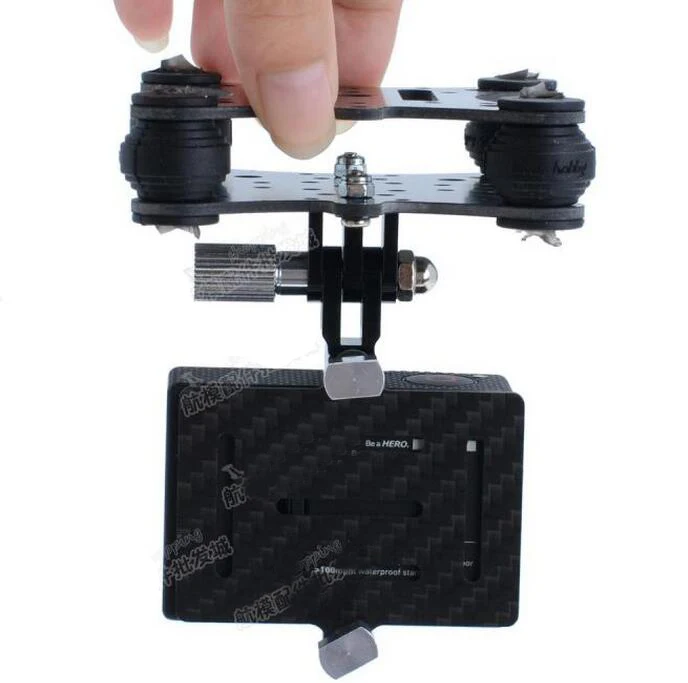 Free Shipping FPV Damping PTZ carbon fiber Gimbal fit for Gopro Hero3 Quadrocopter 6-axis frame fixed-wing aircraft 54g | Игрушки и