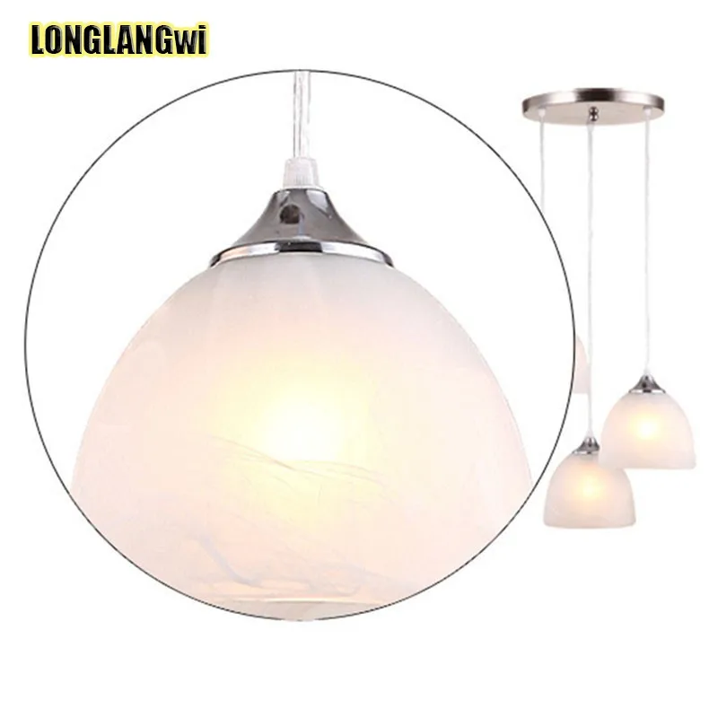 Современная простая стеклянная светодиодная Подвесная лампа для гостиной