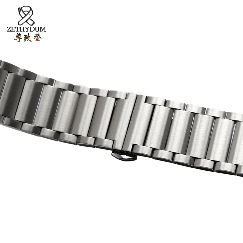 Качественный ремешок для часов из нержавеющей стали 22 мм черный серебристый