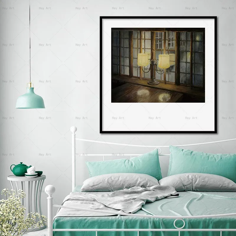 Пейзаж без рамки холст с принтом растений цветы домашний декор картина на стену