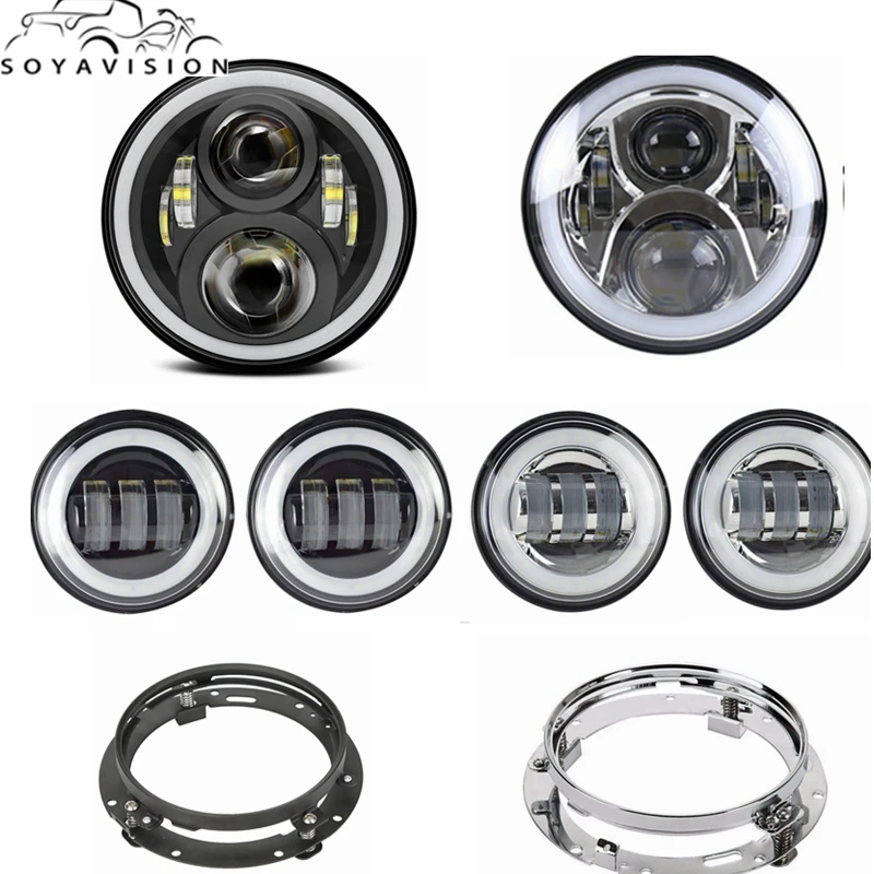 SOYAVISION 7 &quotмотоциклетный мотор светодиодный угол фары глаза для Harley Davidsion