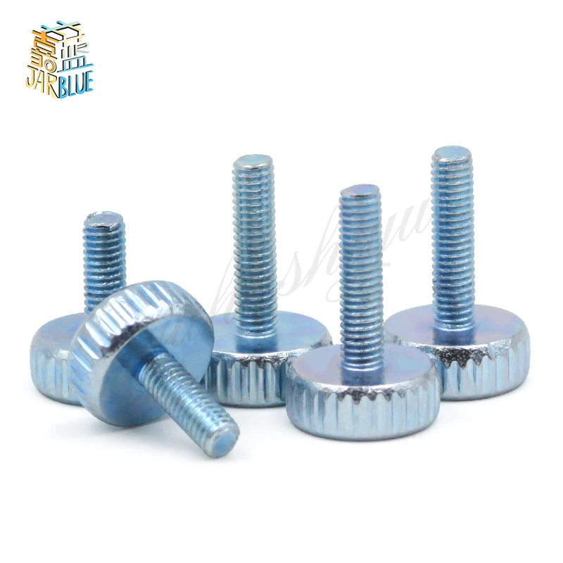

10Pcs DIN653 GB835 M3*(5/6/8/10/12/16/20/25/30)mm Knurling Flat Head Knurled Thumb Screw Hand Tighten Computer Screws