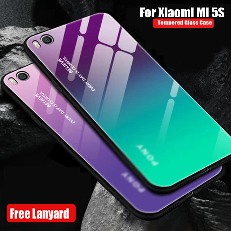 Чехол для Xiaomi Mi 5 S чехол накладка из закаленного стекла с градиентом чехлы