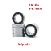 500pcs/lot 9x17x5mm 689RS 689-2RS 689 RS 2RS Miniature mini ball bearings 9*17*5mm Deep Groove Ball bearing