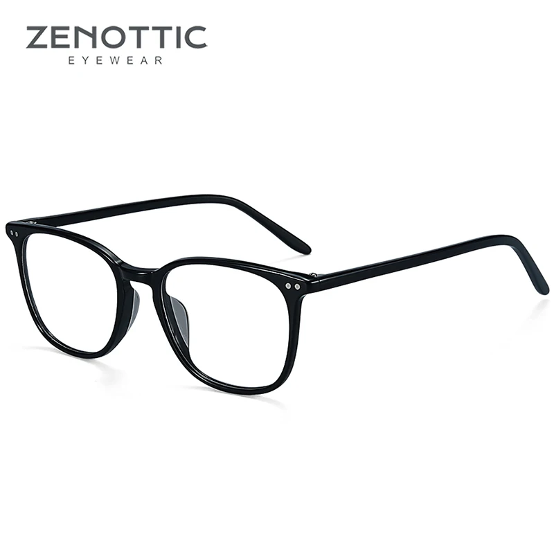 ZENOTTIC, прозрачные очки, оправа, мужские очки по рецепту, линзы, ацетатные очки, мужские оправы, оптические очки для близорукости, BT2007 - Цвет оправы: Black