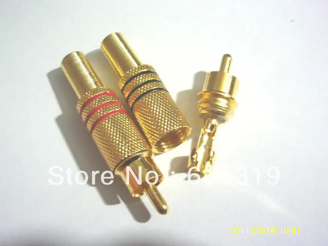 200 шт. оптовая продажа лидер продаж позолоченный штекер RCA аудиоразъем с