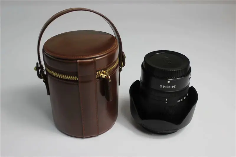 Coffe M Size Черный/кофейный кожаный чехол для объектива камеры Сумка для DSLR Nikon Canon sony Защитная сумка для объектива - Цвет: Coffe M Size
