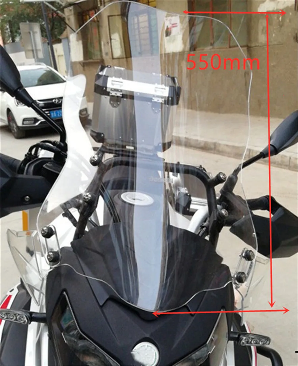 Мотоциклетные ветровые дефлекторы лобовое стекло для Benelli TRK502 TRK 502 - Цвет: Transparent 550mm