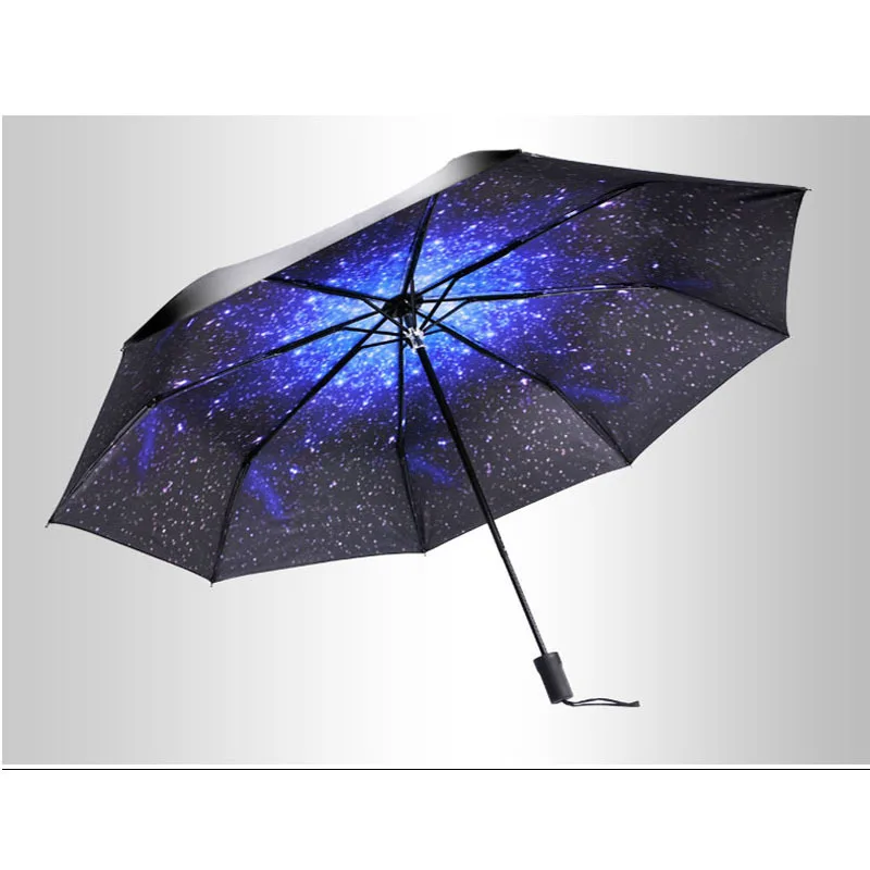 8 ребер Защита от солнца Звездный Зонт С небесным принтом женский дождевик