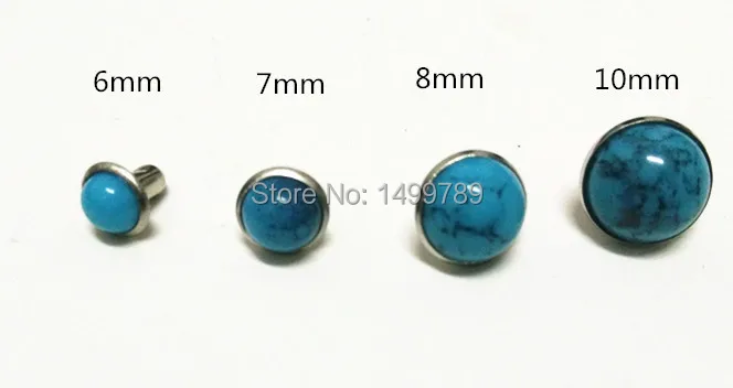 DIY100PCS 7mm Belt Bag Shoes Accessories Blue Turquoise Crack Rivets Leather Craft Punk Studs Shipping Free | Дом и сад