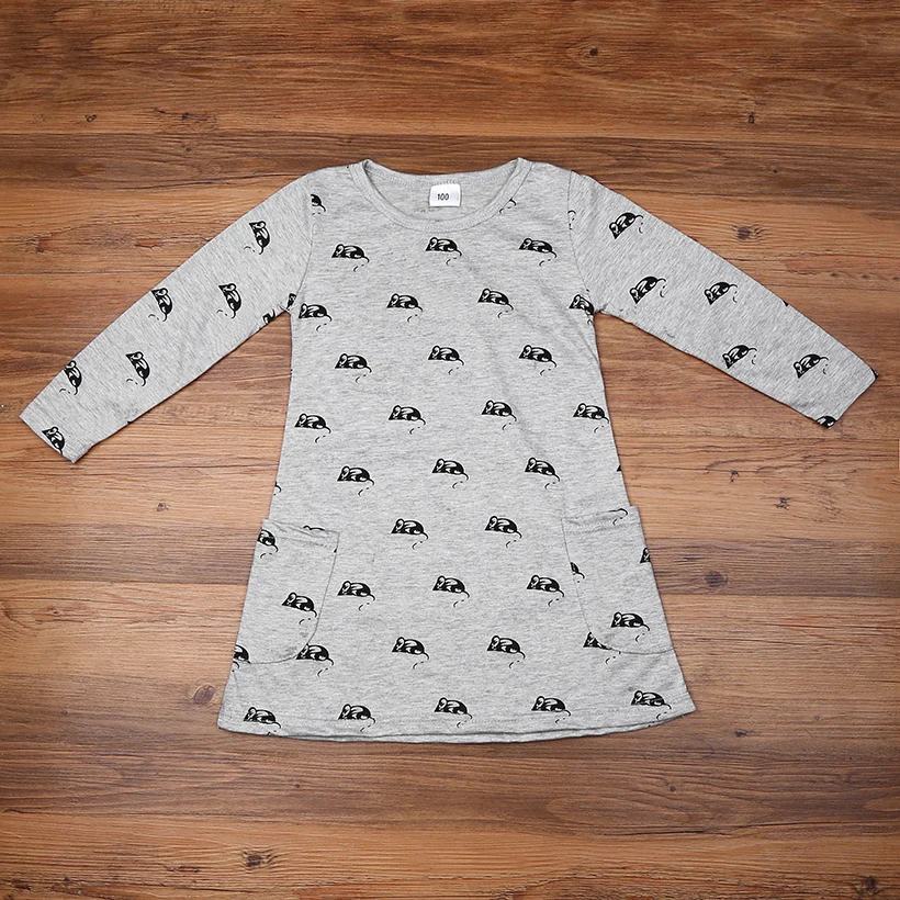 New Girls Dresses Cartoon Mouse Printed Clothes Spring Autumn Long Sleeved Style Children Princess Kids | Детская одежда и обувь