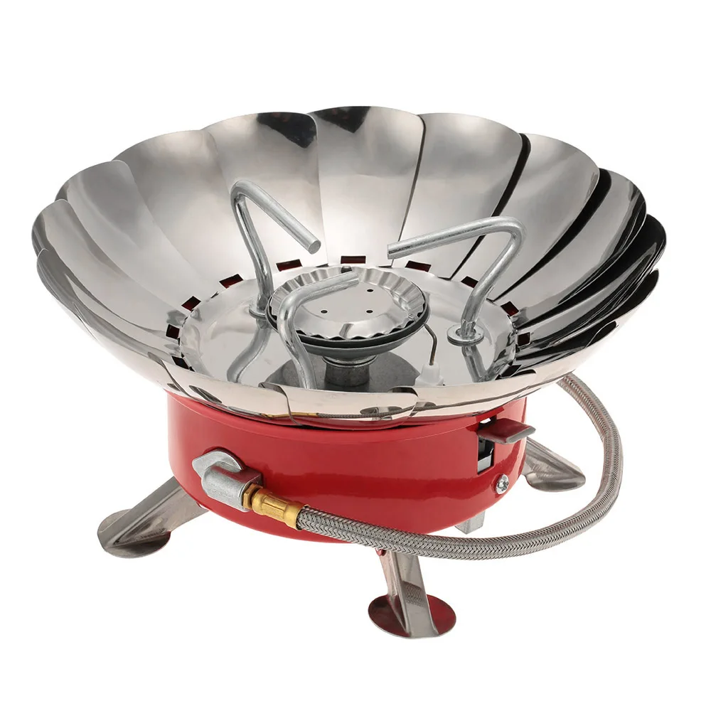 Новая газовая плита для кемпинга с защитой от ветра и альпинизма плоского