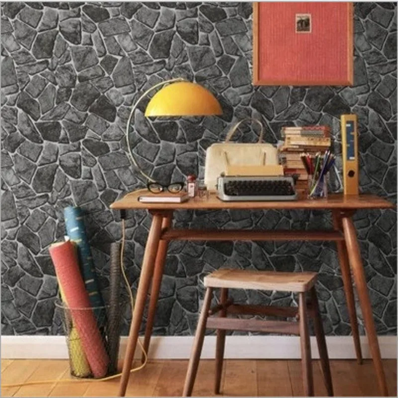 Бесплатная доставка 3D стерео каменные обои ретро китайский стиль магазины