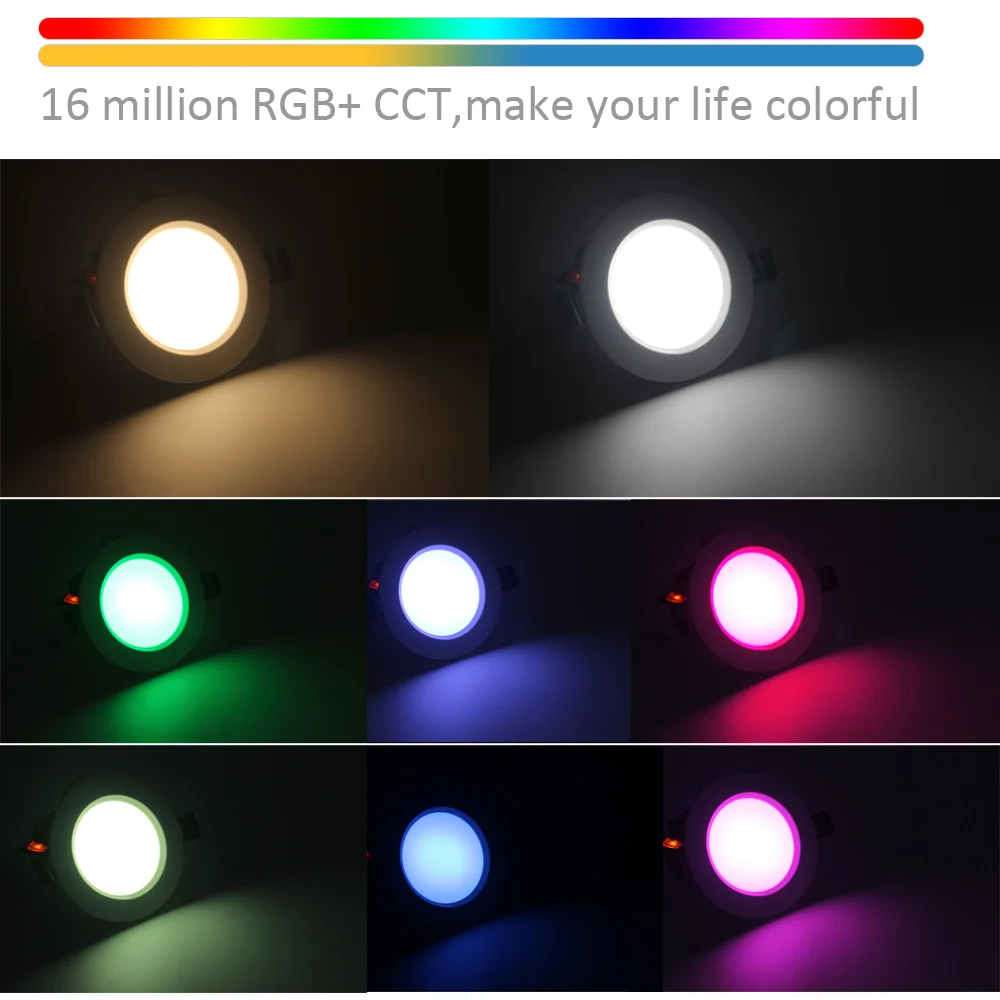 Светодиодный светильник с регулируемой яркостью RGB CCT 110 В 220 в 230 В 5 Вт BT сетчатый потолочный светильник с Bluetooth и управлением через приложение Встраиваемый светодиодный точечный светильник