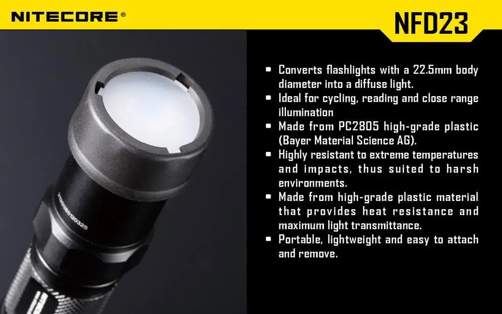 Бесплатная доставка 1 шт. Цветной фильтр Nitecore (22 5 мм) NFR23 NFB23 NFG23 NFD23 подходит для