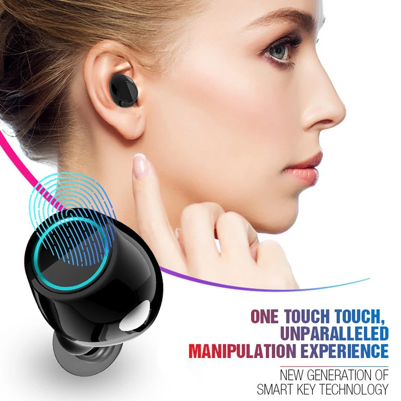 Портативный TWS беспроводные наушники 3D стерео звук Bluetooth V5.0 с чехлом для зарядки