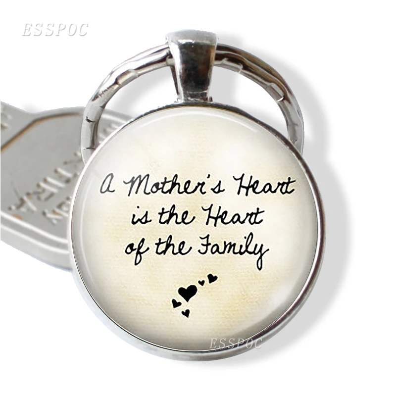 Подарок на день матери красная роза цепочка для ключей круглая стеклянная