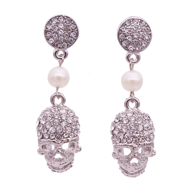 2017 Новый Хэллоуин стимпанк черные длинные готические Висячие сережки гвоздики