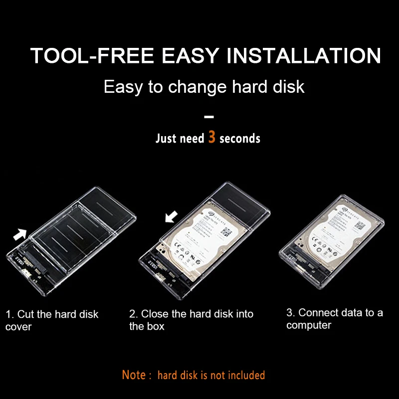 Urgrico SATA to USB3.0 external 2.5&quot HDD Enclosure UASP ssd case hard disk for Samsung Seagate WD 2TB Hard Disk Drive | Компьютеры и