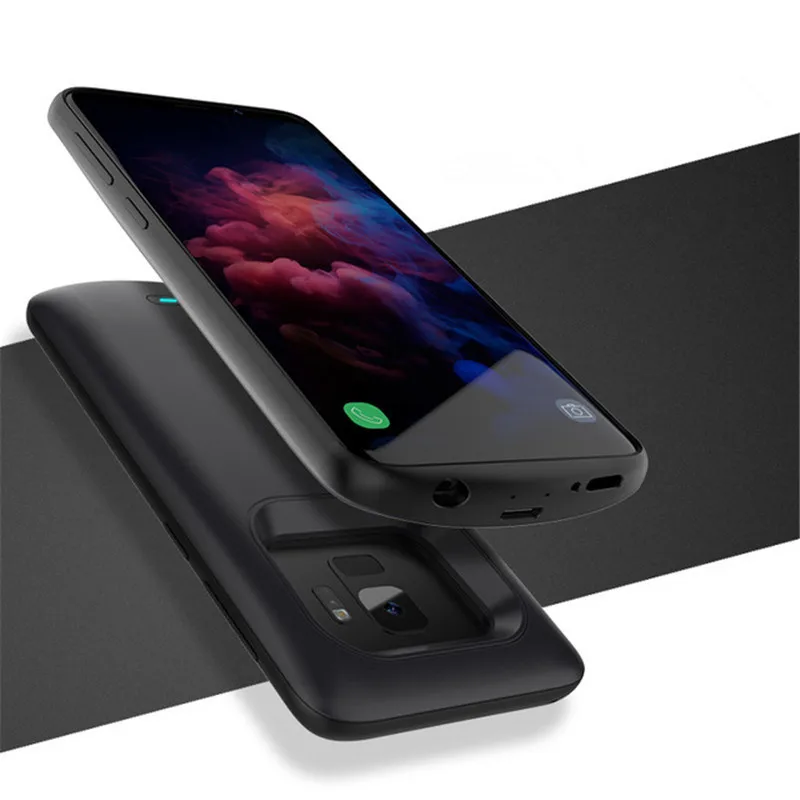 Black For S9 Plus Чехол для аккумулятора KQJYS, чехол для зарядки samsung Galaxy S9 Plus, чехол для аккумулятора, запасной зажим для задней части, внешний аккумулятор для samsung S9, чехол для питания s - Цвет: Black For S9 Plus
