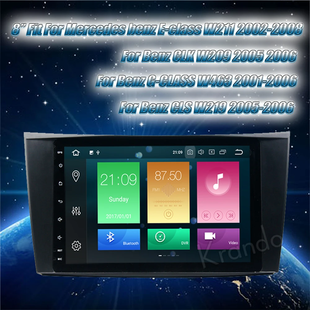 Автомобильный радиоприемник Krando Android 8 0 дюймов 32 Гб ROM для BENZ E CLASS W211 2002 2009 gps