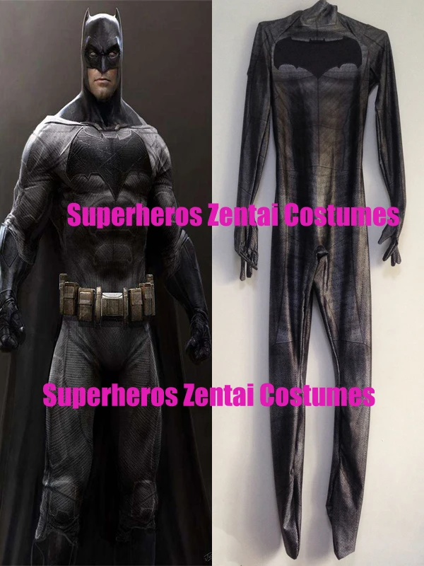 Zentai боди с 3D принтом DOJ Темный рыцарь Брюс Уэйн костюмы для косплея спандекс